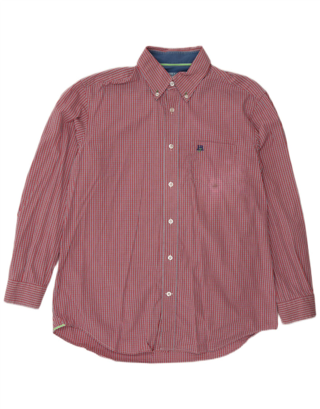 Harmont & Blaine Herrenhemd XL aus roter Gingham-Baumwolle