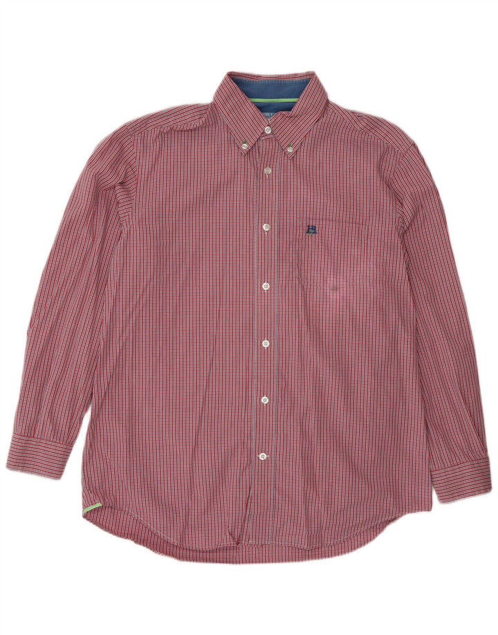 Harmont & Blaine Herrenhemd XL aus roter Gingham-Baumwolle