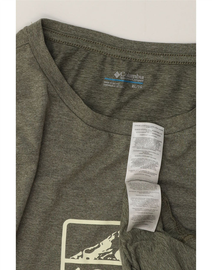 COLUMBIA Herren Grafik-T-Shirt-Oberteil XL Khaki Polyester