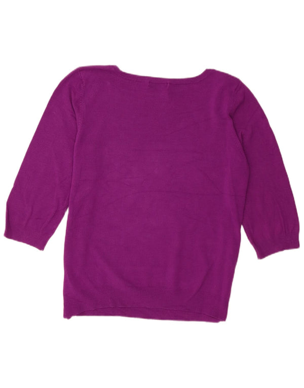 Marks & Spencer Damen-Pullover mit 3/4-Ärmeln und U-Boot-Ausschnitt, UK 18, XL, Lila