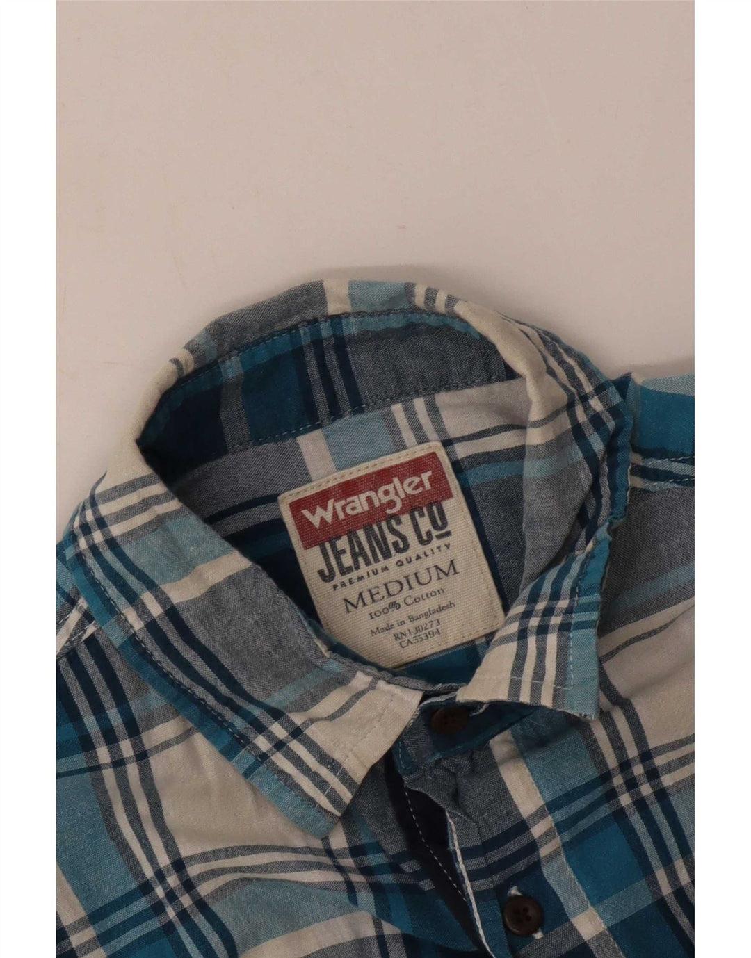 Wrangler Herrenhemd Mittelblau kariert