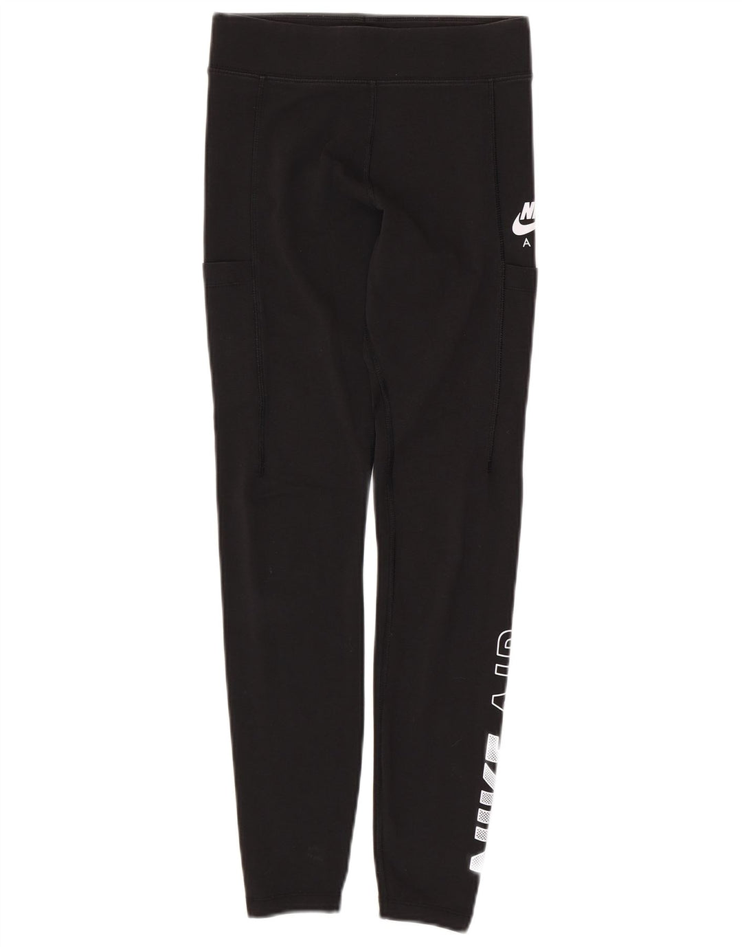NIKE Womens Graphic Leggings UK 10 Small Schwarz Baumwolle