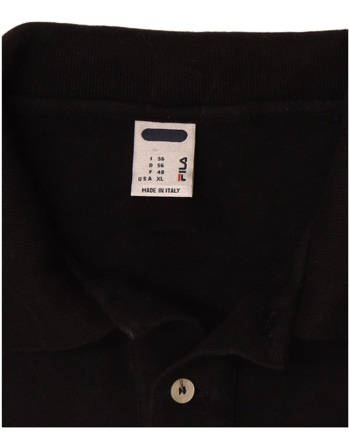 Fila Herren Poloshirt IT 56 2XL Schwarz Baumwolle