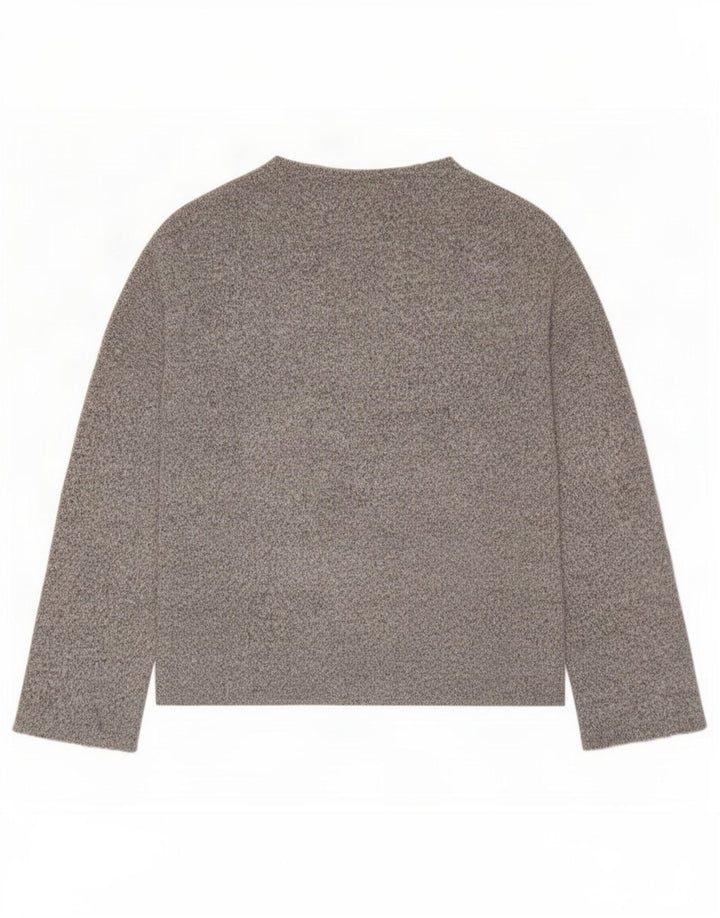 Zara Damen-Oversize-Oberteil mit langen Ärmeln, UK 14, Mittelgrau meliert
