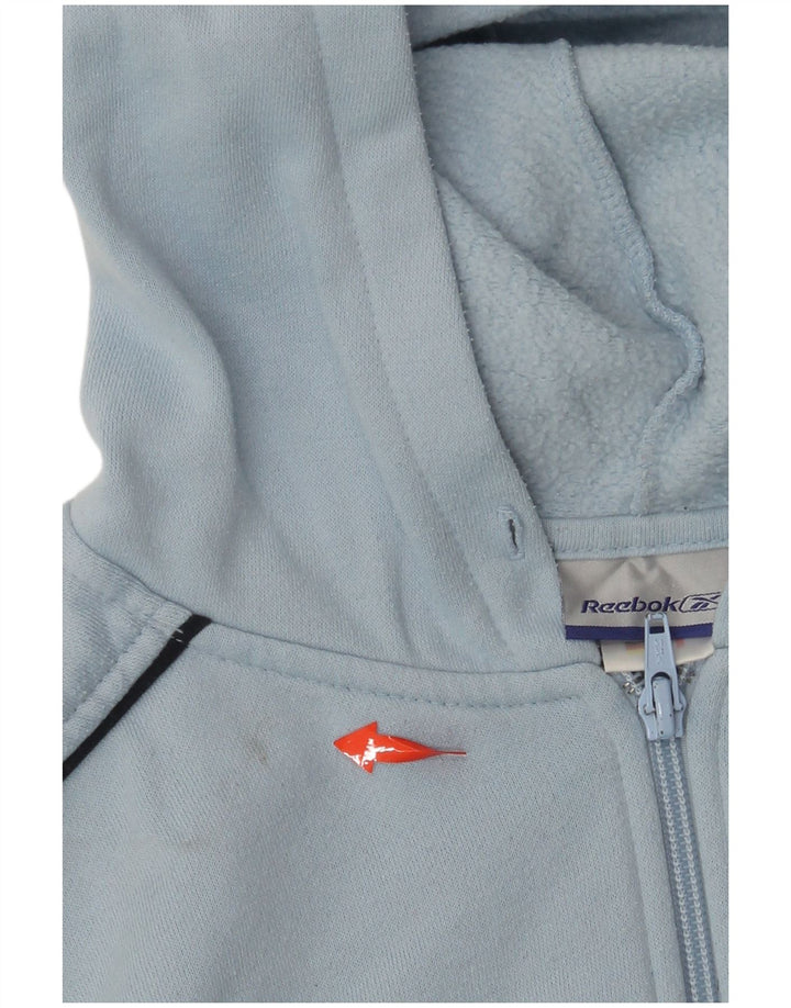 REEBOK Herren-Kapuzenpullover mit grafischem Reißverschluss, mittelblau, Polyester
