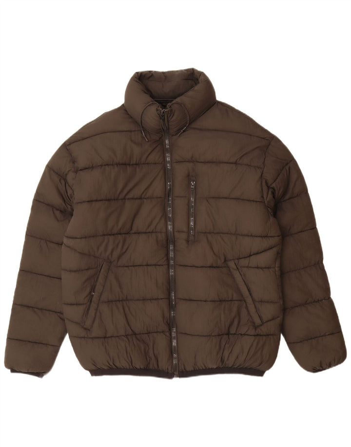 PIAZZA ITALIA Herren Wattierte Jacke UK 42 XL Graues Nylon