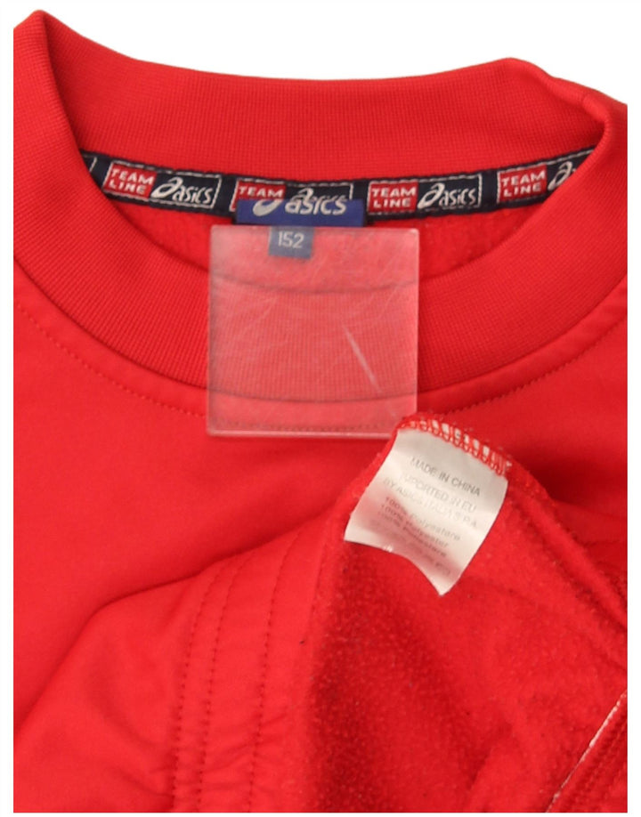 Asics Jungen-Sweatshirt mit Grafik, 11–12 Jahre, rotes Polyester