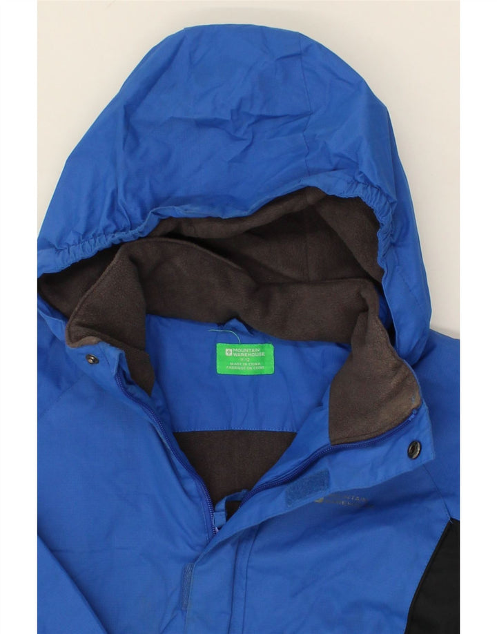 MOUNTAIN WAREHOUSE Boys Hooded Windbreaker Jacket 11-12 Years Blue Vintage Mountain Warehouse and Second-Hand Mountain Warehouse from Messina Hembry 
