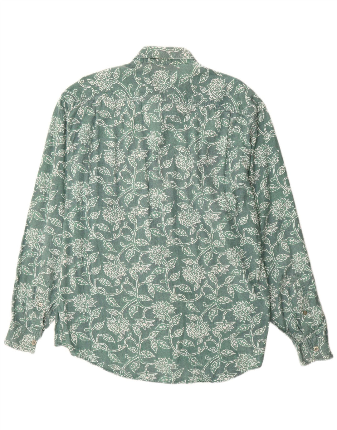 Vintage Herrenhemd Große grüne Viskose mit Blumenmuster