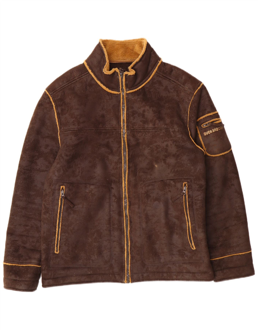 DUCK AND COVER Sherpa-Jacke für Herren, UK 40, Größe L, Braun, Polyester