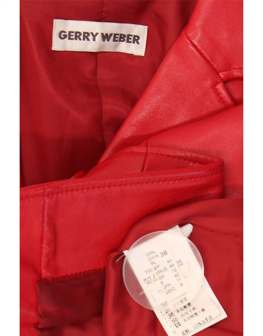 Gerry Weber Damen Lederjacke UK 12 Mittelrotes Leder