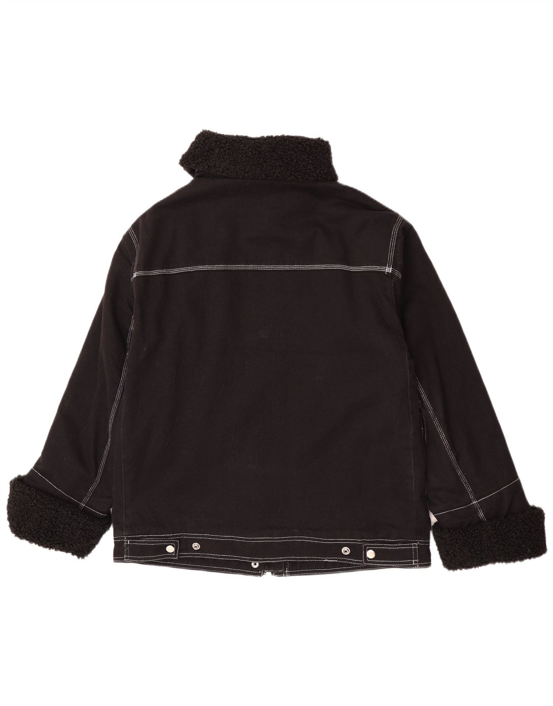 Übergroße Sherpa-Jacke für Damen von Topshop, Größe S, Größe S, Schwarz, Baumwolle