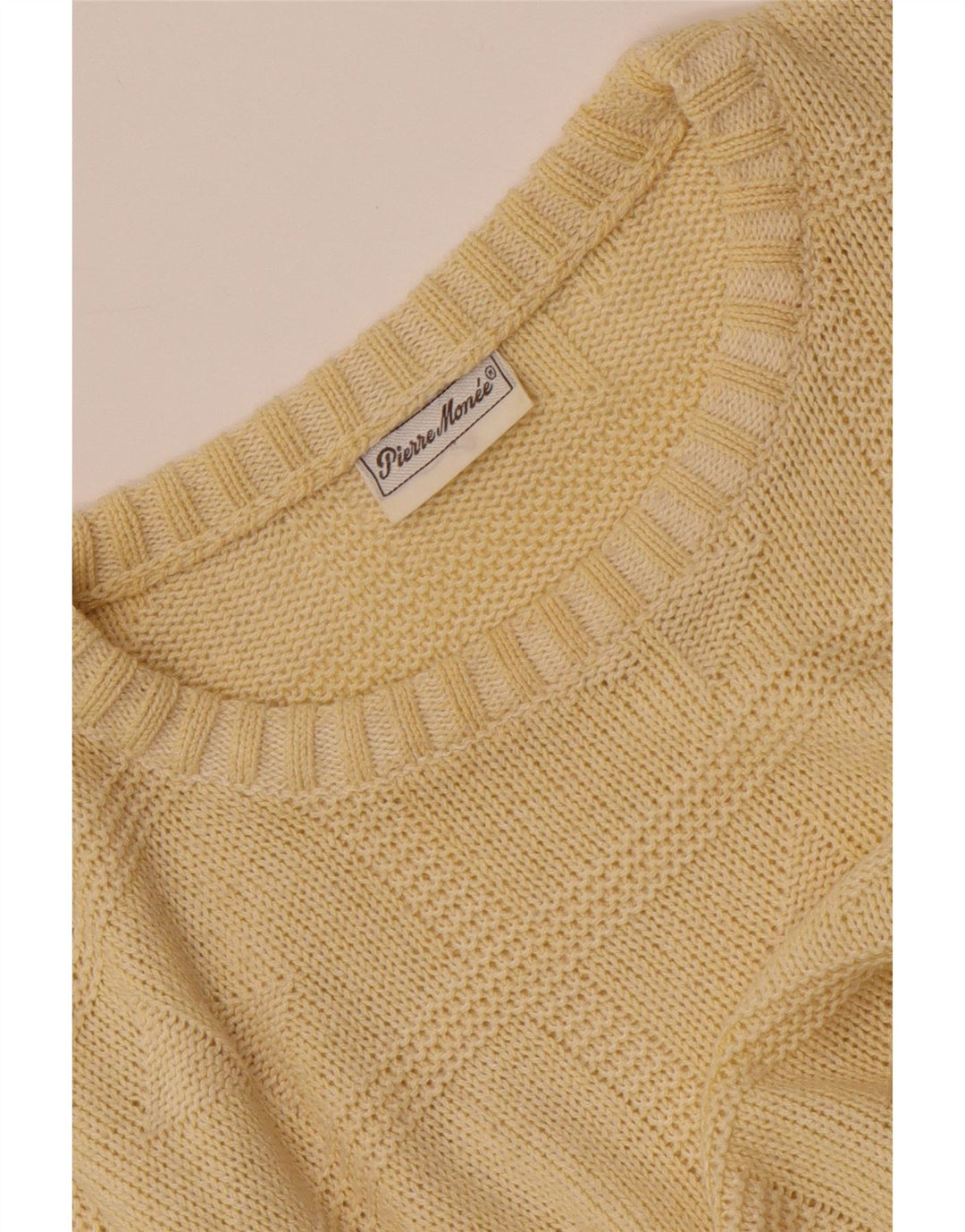 VINTAGE Herren Pullover mit Rundhalsausschnitt Mittelgelb