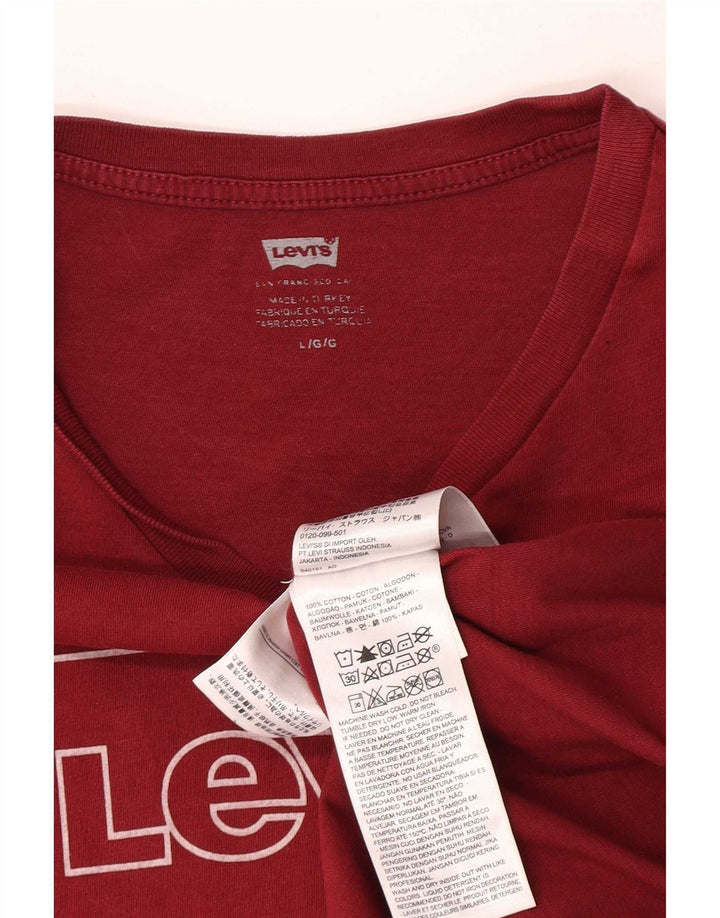 Levi's Herren-T-Shirt mit Grafik, Größe L, aus roter Baumwolle