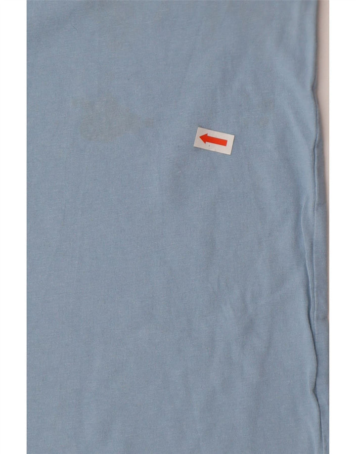 Crew Clothing Herren-T-Shirt-Oberteil aus mittelblauer Baumwolle