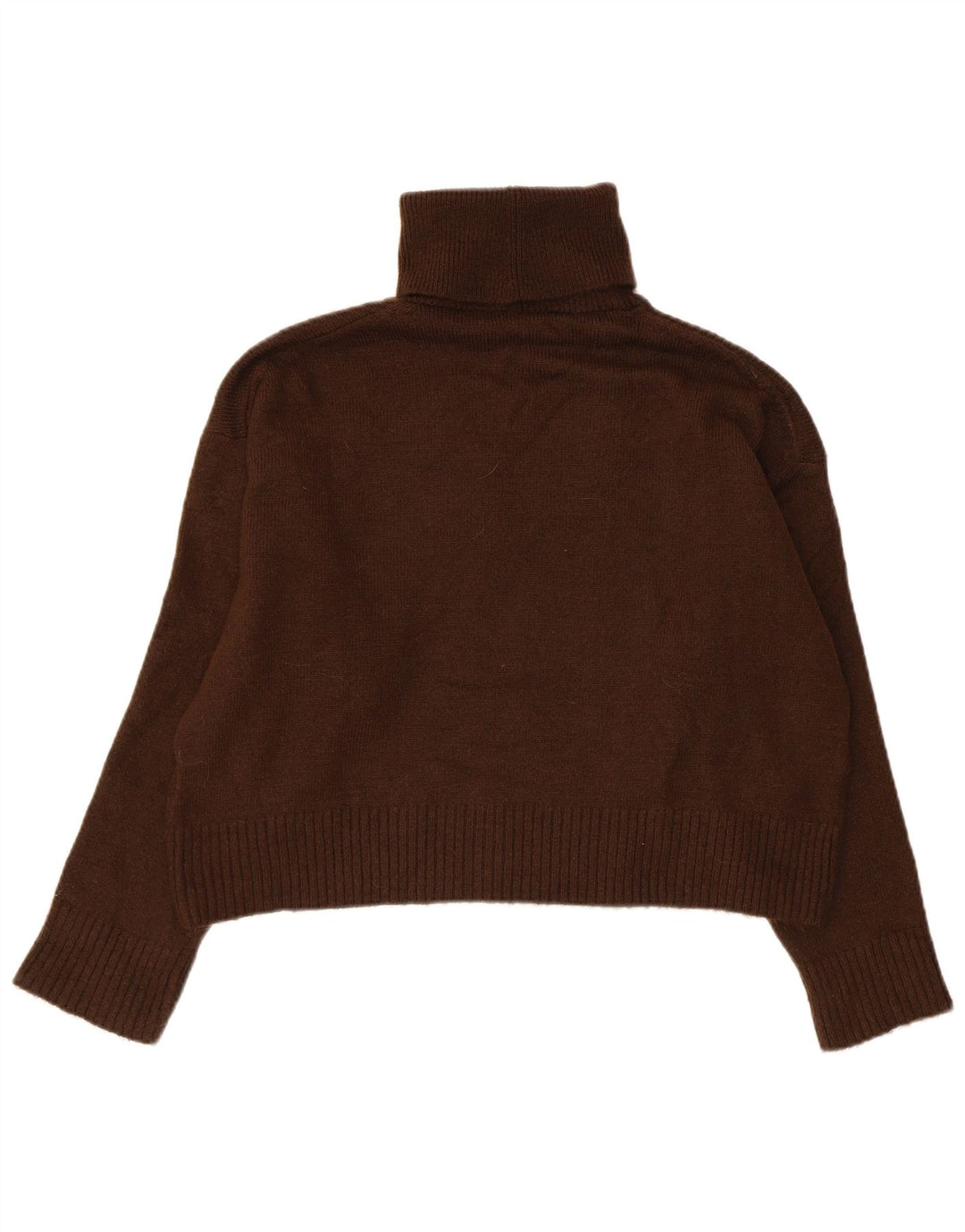 Zara Damen-Pullover, übergroß, bauchfrei, Rollkragenpullover, Gr. 10, Größe S, Braun