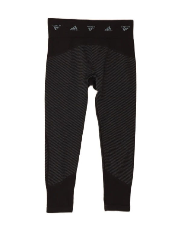 Adidas Damen Graphic Capri Leggings UK 16/18 Large Grau Colourblock