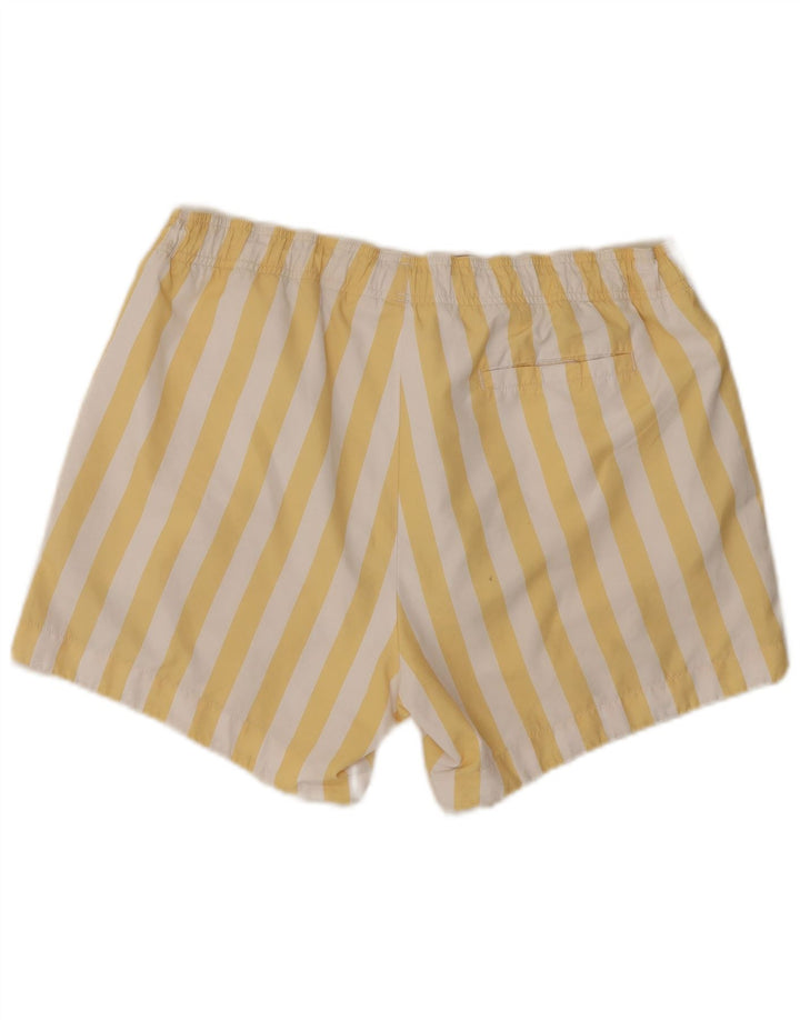 Hugo Boss Herren-Badeshorts, groß, gelb gestreift
