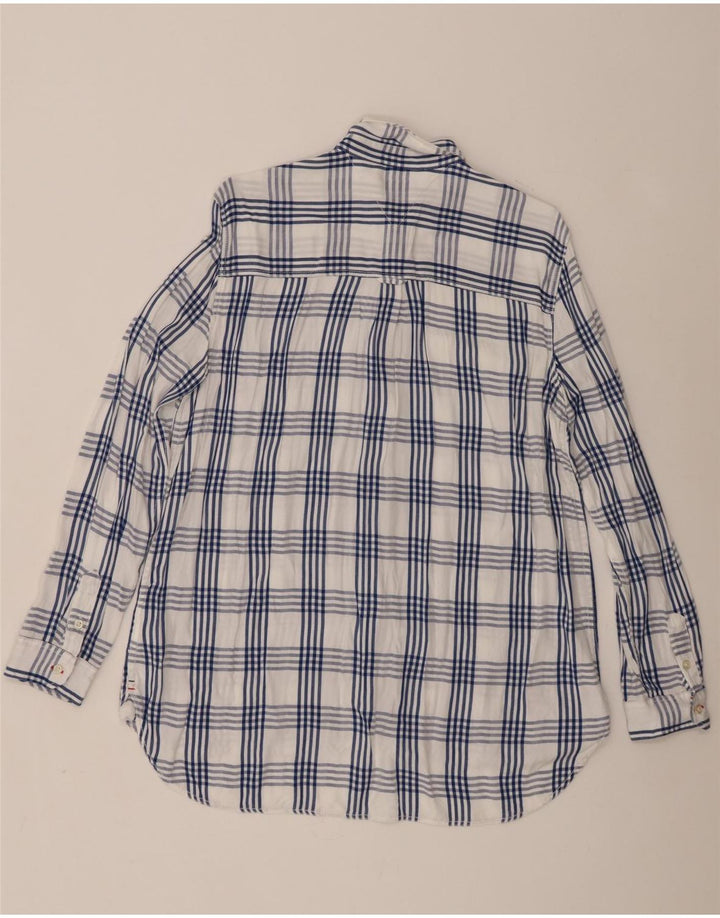 Tommy Hilfiger Damen-Oversize-Hemd, UK 18, XL, weiß kariert, Viskose