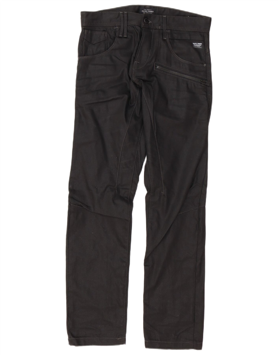 Jack & Jones Herren gerade Cargohose W30 L32 schwarze Baumwolle