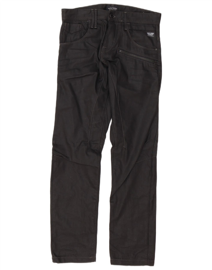 Jack & Jones Herren gerade Cargohose W30 L32 schwarze Baumwolle
