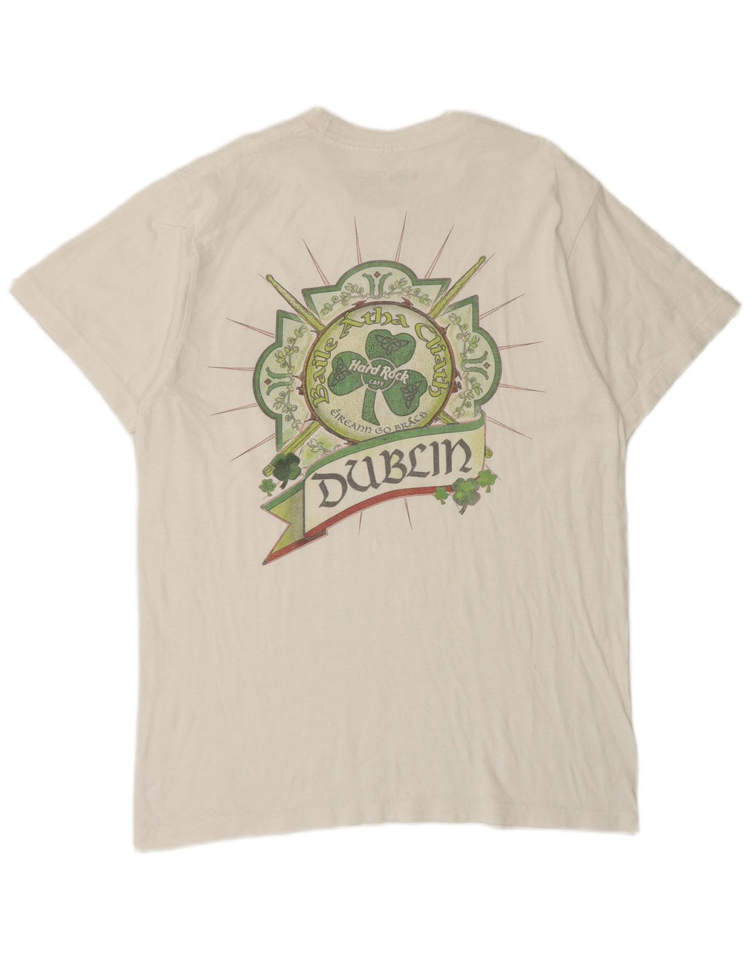 Hard Rock Cafe Herren Dublin Grafik-T-Shirt aus mittelweißer Baumwolle