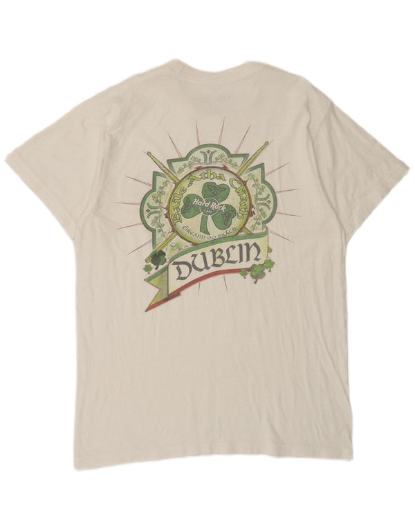 Hard Rock Cafe Herren Dublin Grafik-T-Shirt aus mittelweißer Baumwolle