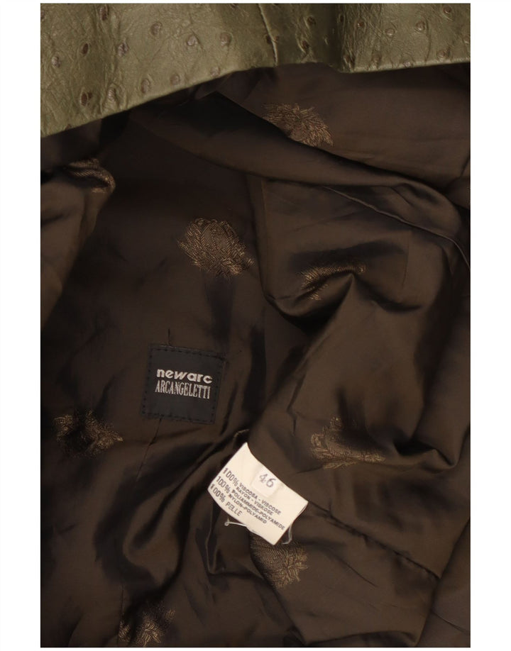 Vintage Damen Lederjacke IT 46 Großes Khaki-Leder