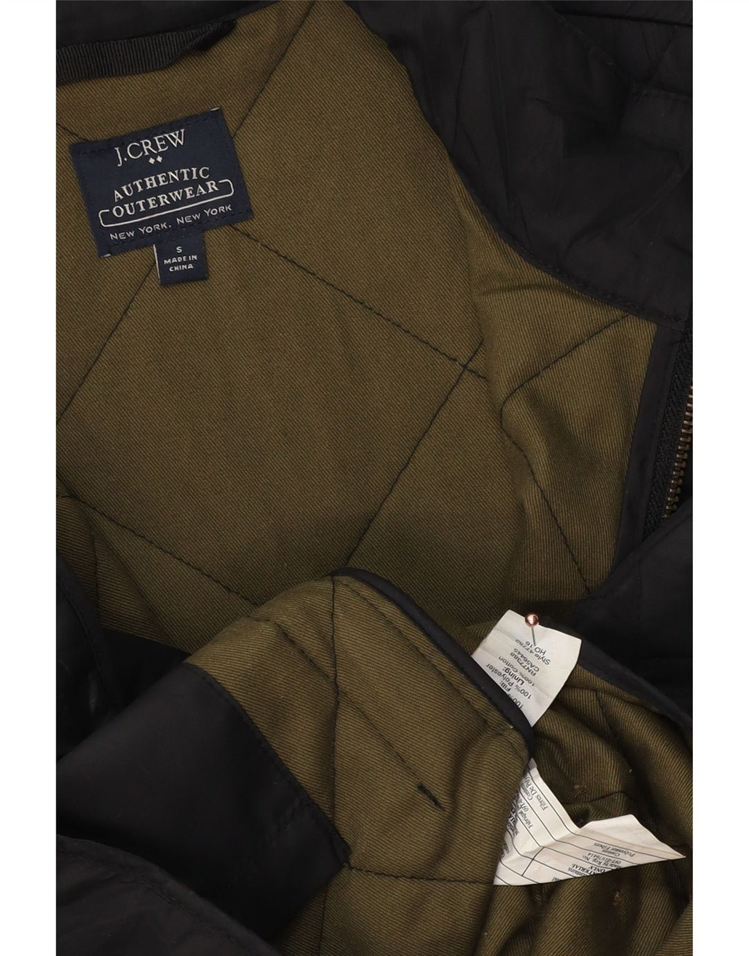 J. CREW Herren Steppweste UK 36 Small Schwarz Polyester