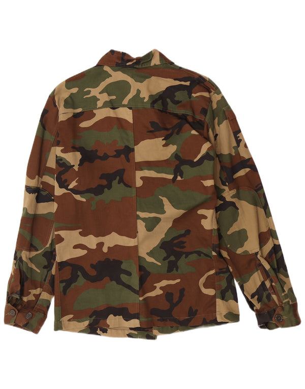 Vintage Herren Militärjacke EU 50 Große Khaki Camouflage Baumwolle Army