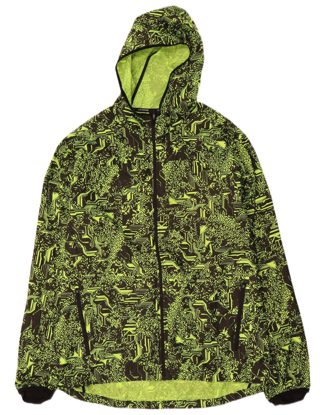 Nike Herren Lauf-Regenjacke mit Kapuze, UK 42, XL, grün, geometrisch, Polyester