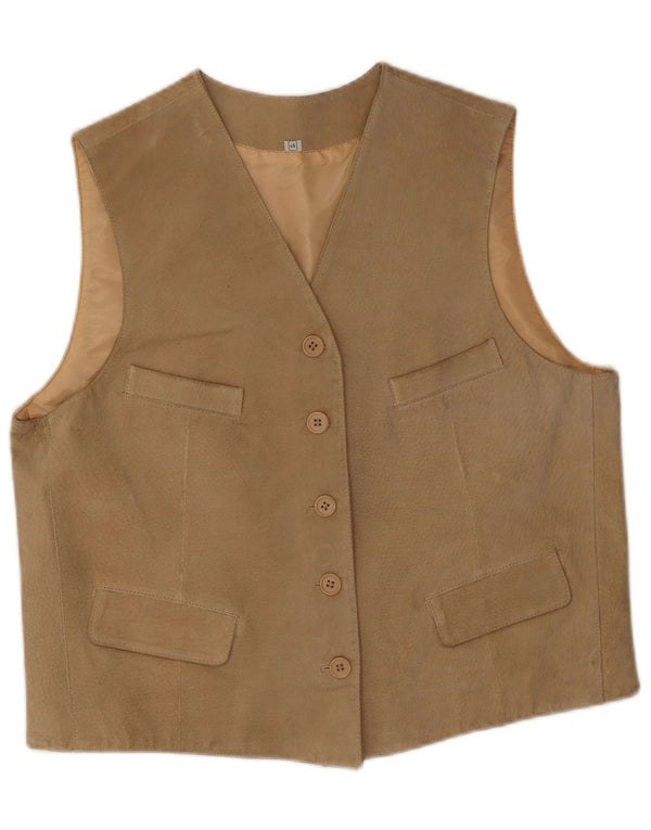 Vintage Damen Weste IT 46 Large Beige