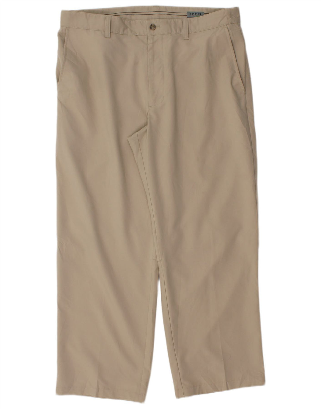 Izod Herren gerade Chinohose W36 L28 Beige Polyester