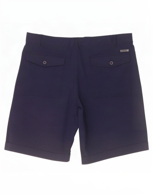 Vintage Herren Chino Shorts IT 50 Large W34 Marineblaue Baumwolle
