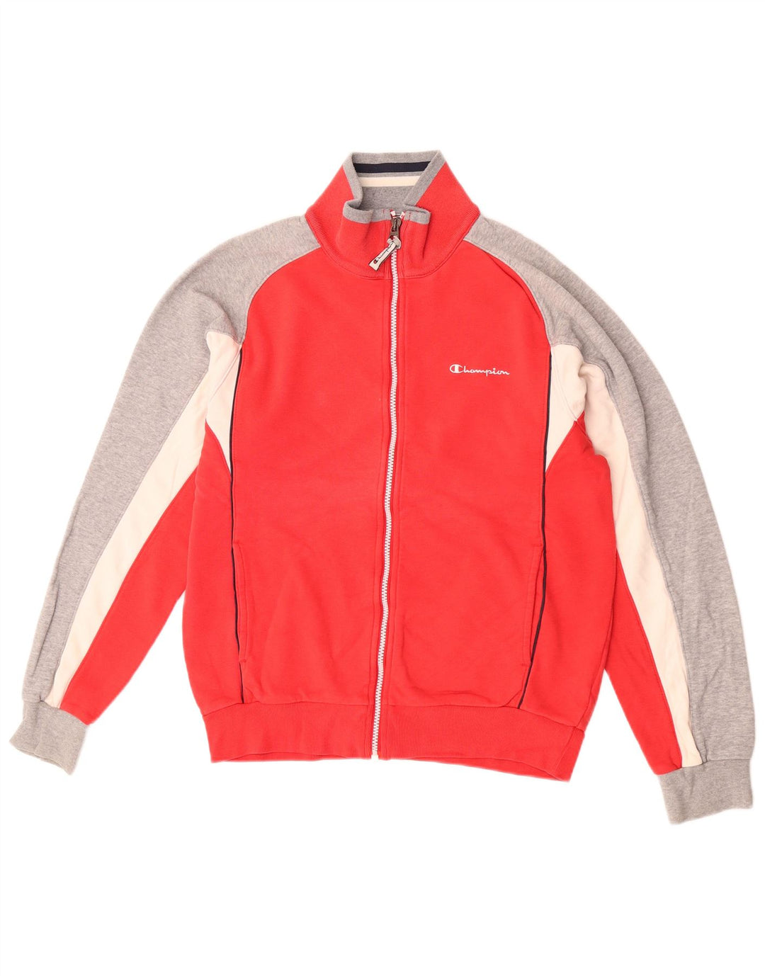 Champion Herren-Trainingsanzug-Oberjacke aus mittelroter Colourblock-Baumwolle