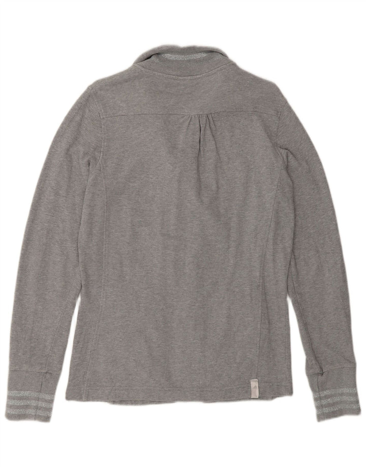 Adidas Damen Trainingsanzug Top Jacke UK 16 Large Grau Baumwolle