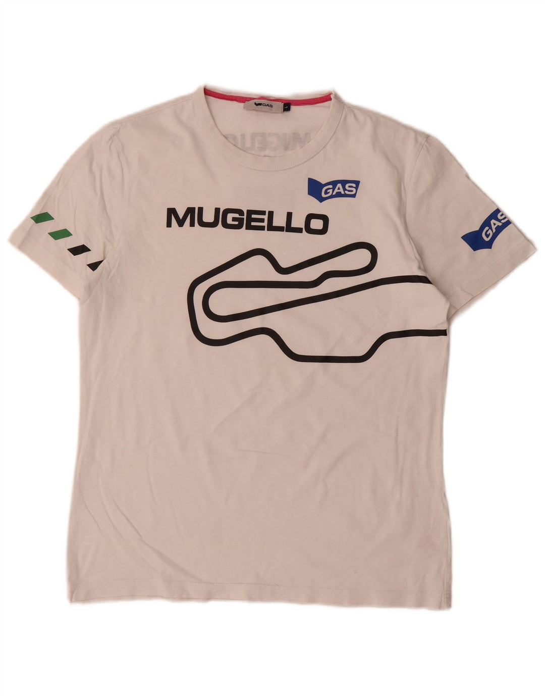 Gas Herren-T-Shirt mit Grafik, Größe L, aus weißer Baumwolle
