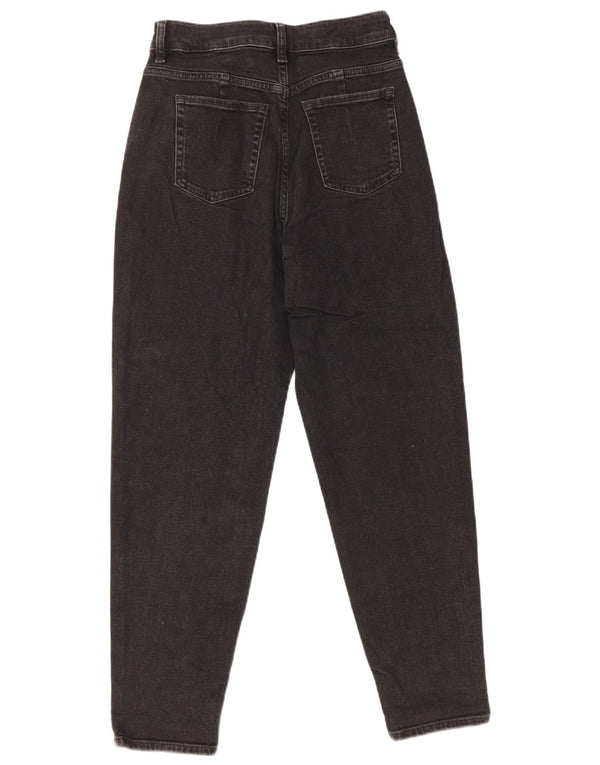 Marks & Spencer Damen Mom Tapered Jeans UK 8 Small W26 L27 Schwarze Baumwolle