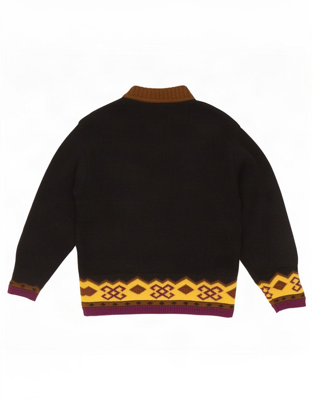 Sisley Herren-Pullover mit Rollkragen, mittelschwarz, Fair-Isle-Wolle