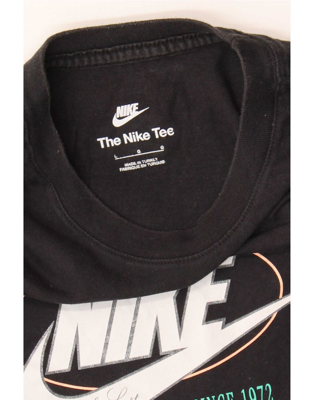 Nike Damen Graphic T-Shirt Top UK 14 Large Schwarz