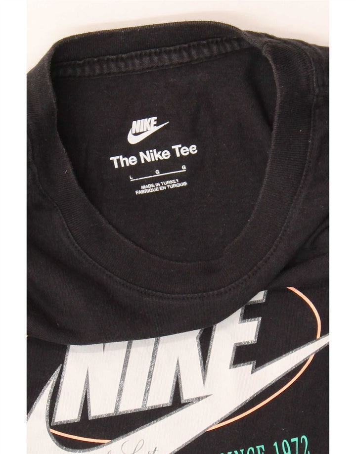 Nike Damen Graphic T-Shirt Top UK 14 Large Schwarz