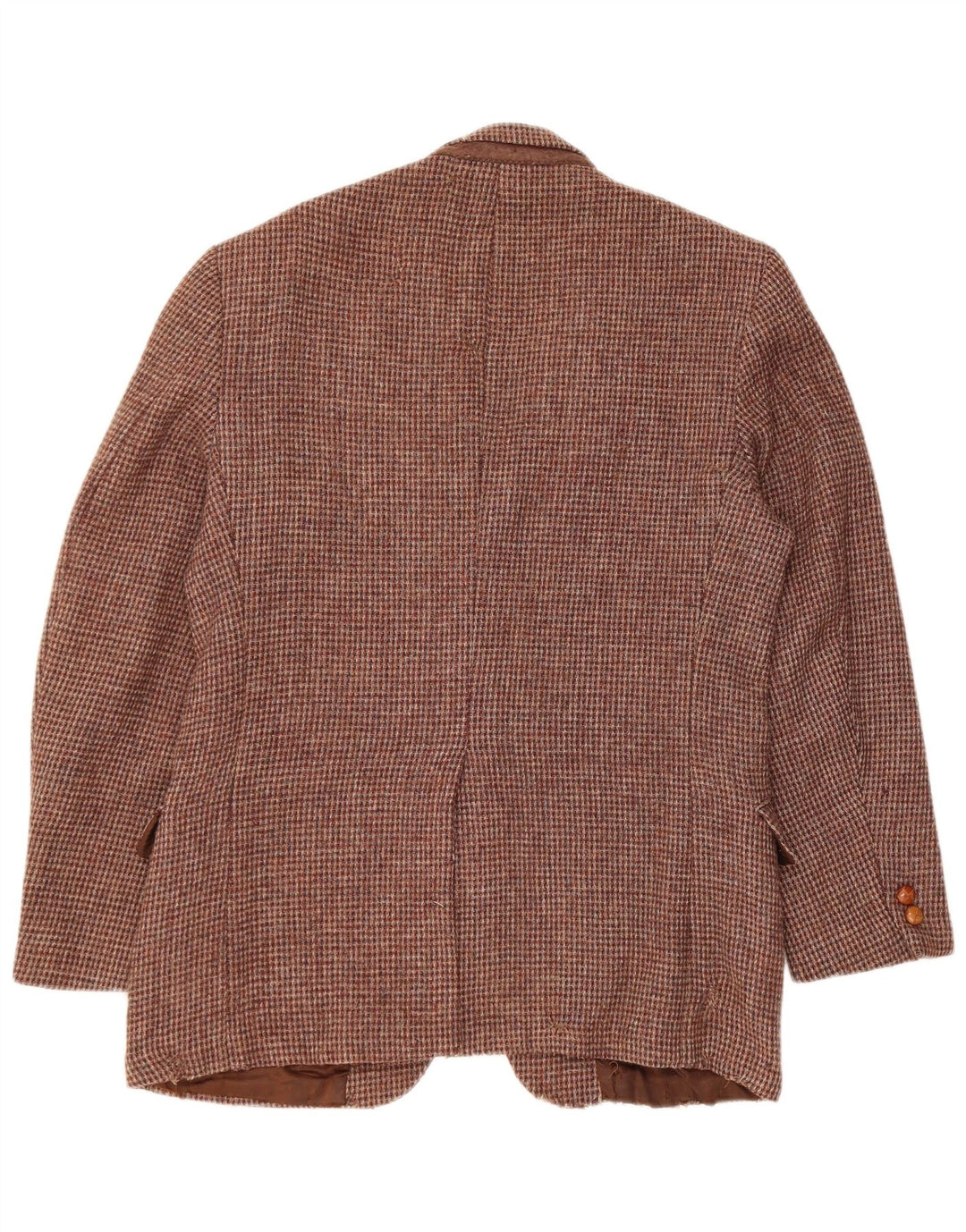 Harris Tweed Herren-Blazer mit 2 Knöpfen, UK 36, kleiner brauner Hahnentrittmuster