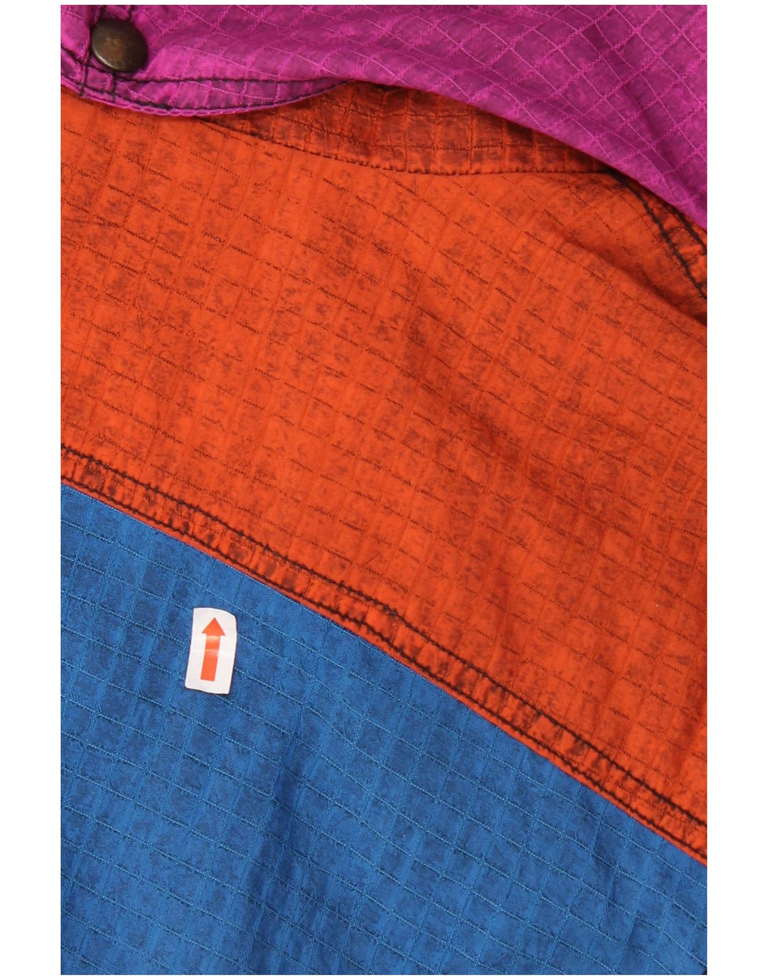 Vintage Herren-Skioverall mit Kapuze, IT 52, großes blaues Colourblock-Polyamid