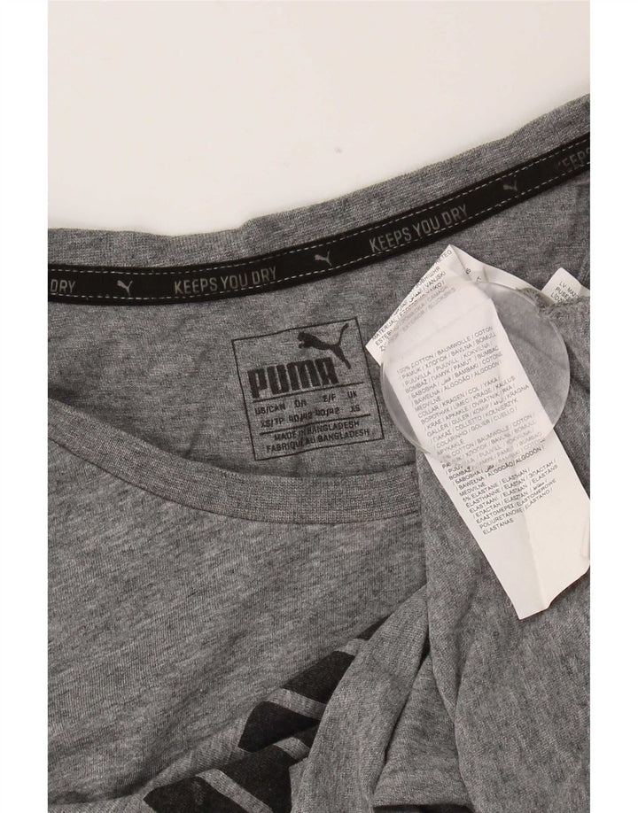 Puma Herren Grafik T-Shirt Top XS Grau Baumwolle