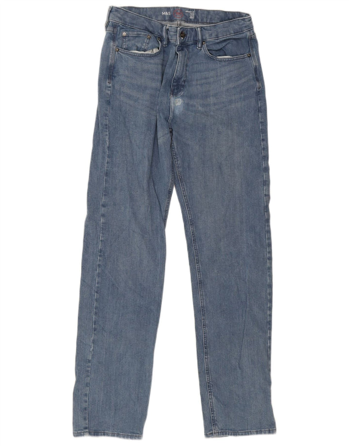 Marks & Spencer Herren Straight Jeans W32 L33 Blaue Baumwolle