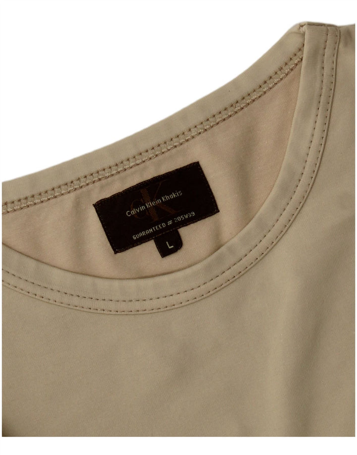 CALVIN KLEIN Herren Khakis T-Shirt Top Large Khaki