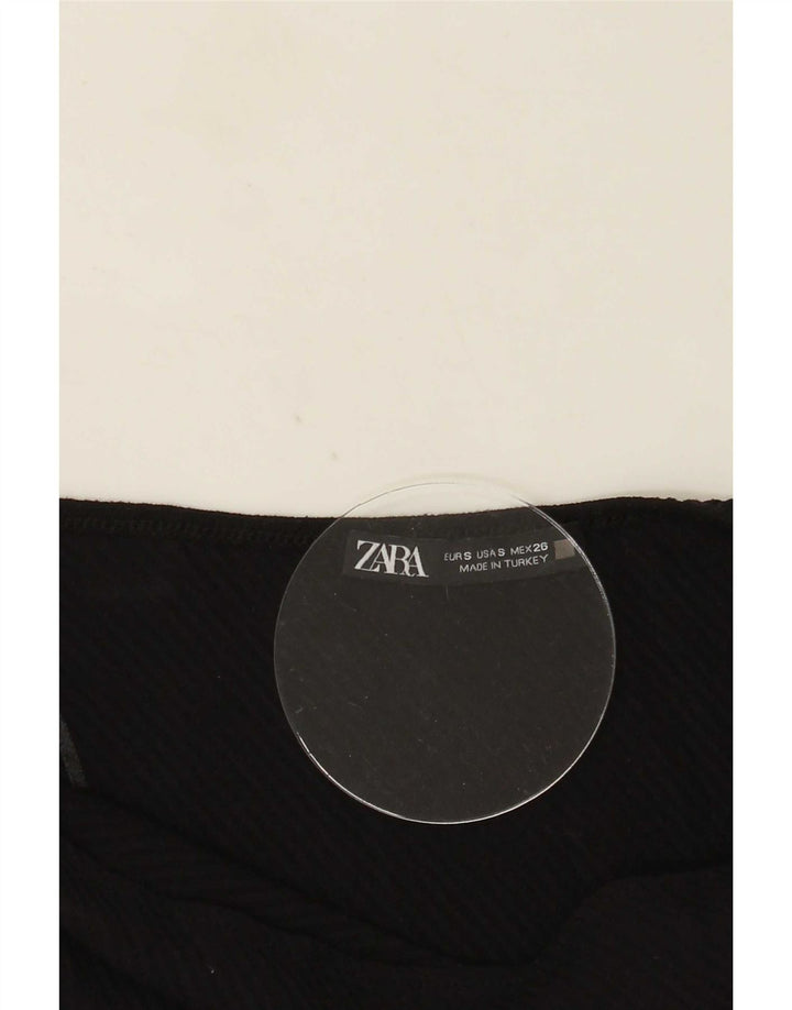 Zara Damen One Shoulder Crop Top UK 8 Small Schwarz
