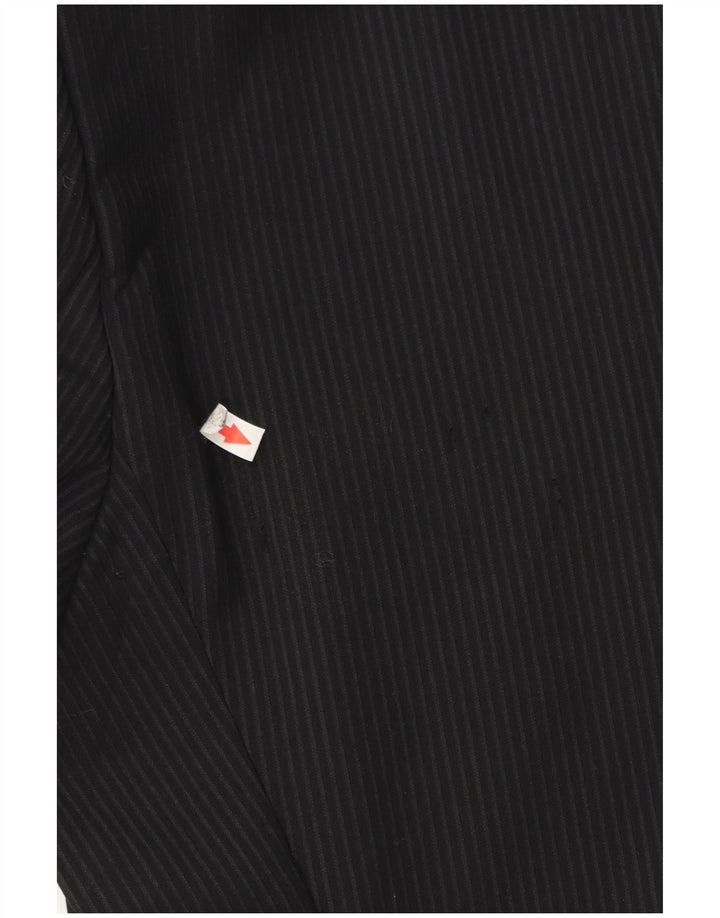 Hugo Boss Herren-Blazer mit 2 Knöpfen, EU 54, 2XL, schwarze Nadelstreifen-Schurwolle
