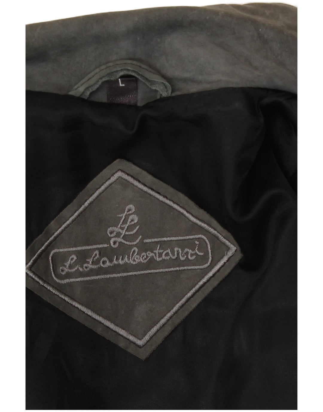 L.Lambertazzi Herren Lederjacke UK 40 Großes graues Leder