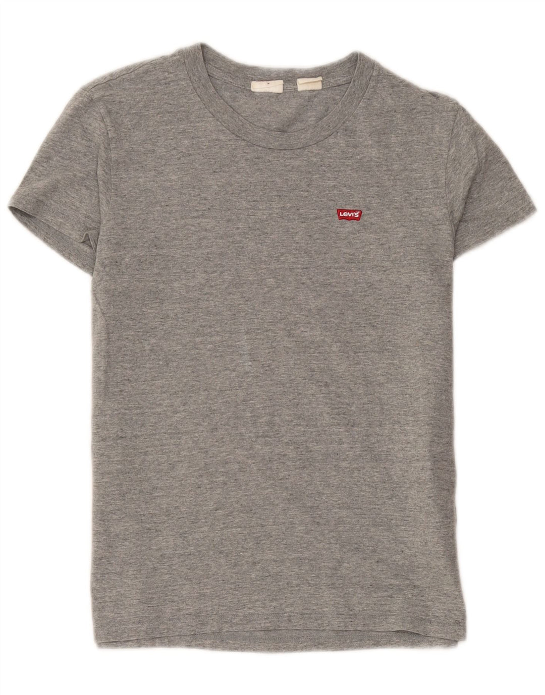 Levi's Damen-T-Shirt-Oberteil UK 12 Mittelgrau gefleckte Baumwolle
